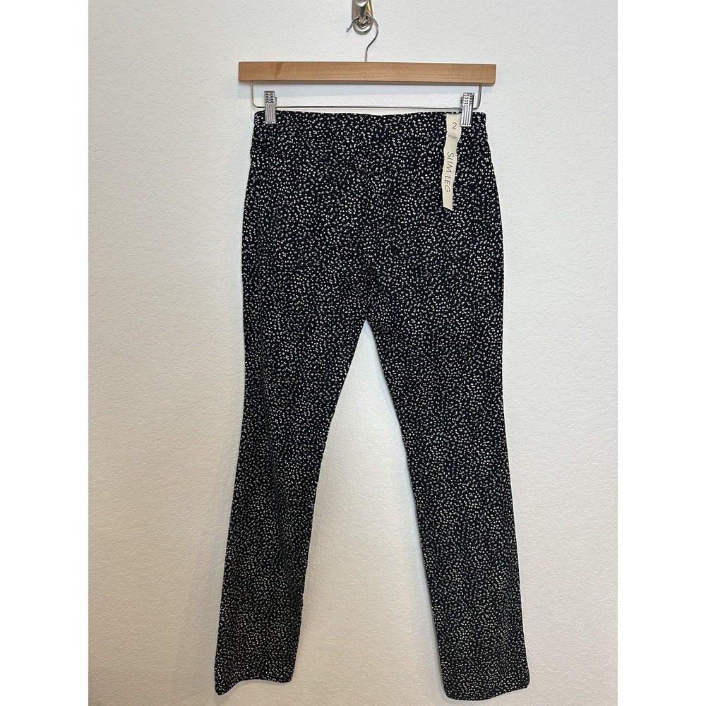 LOFT By Ann Taylor Polka Dot Business Casual Pants Modern Fit Slim Leg Size 2 - Picture 5 of 14